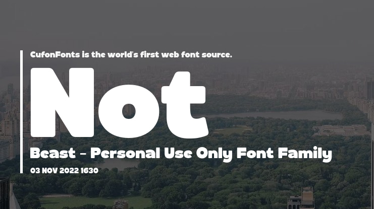 Not Beast - Personal Use Only Font