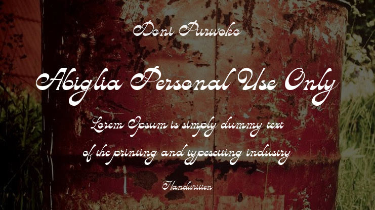 Abiglia Personal Use Only Font