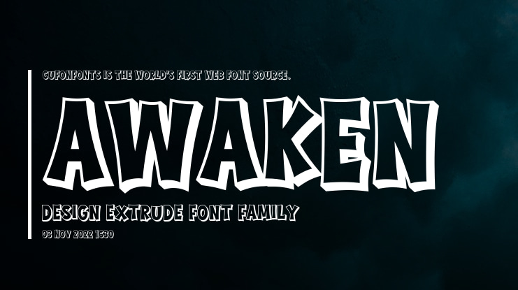Awaken Design Extrude Font Family