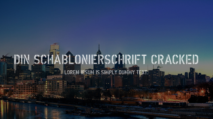 DIN Schablonierschrift Cracked Font