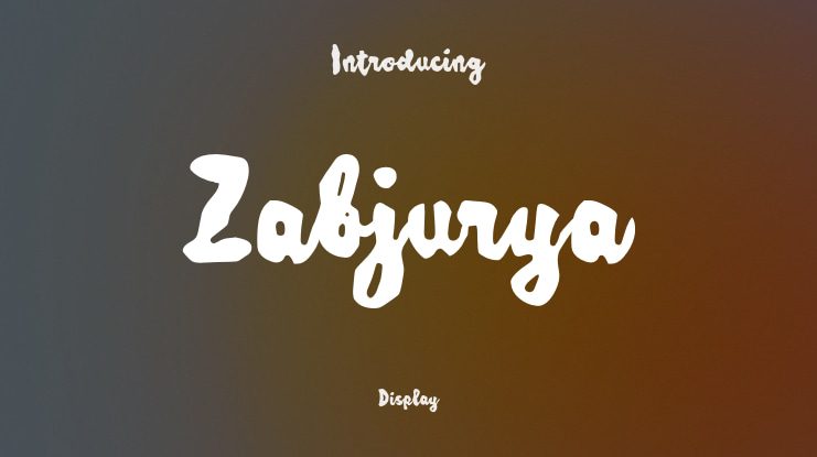 Zabjurya Font