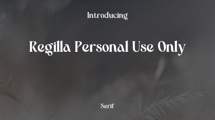 Regilla Personal Use Only Font