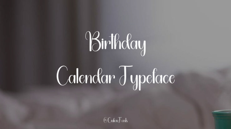 Birthday Calendar Font