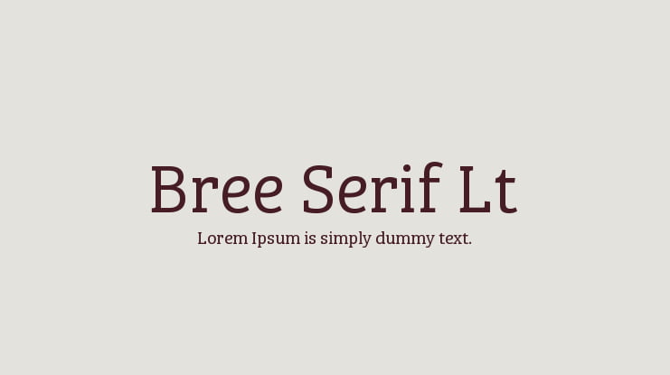 Bree Serif Lt Font Family