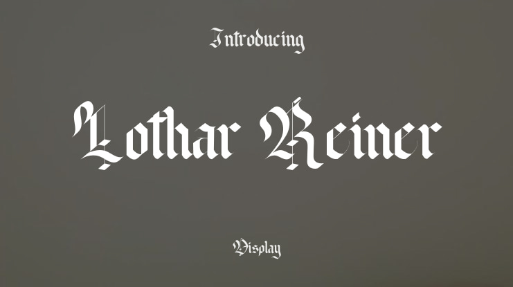 Lothar Reiner Font