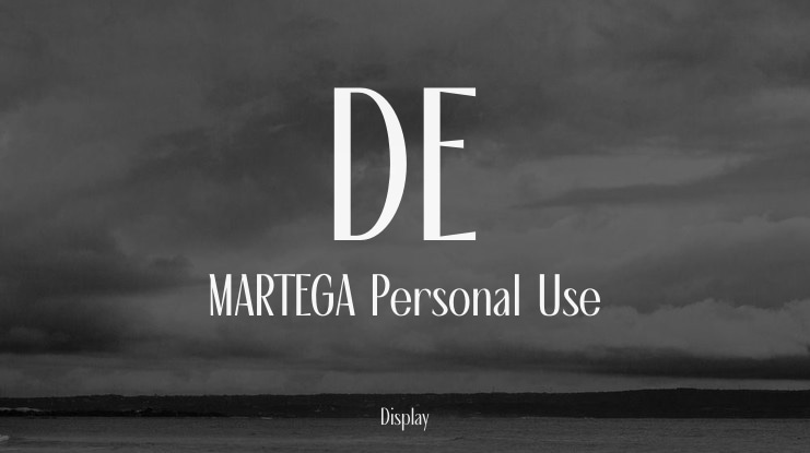 DE MARTEGA Personal Use Font