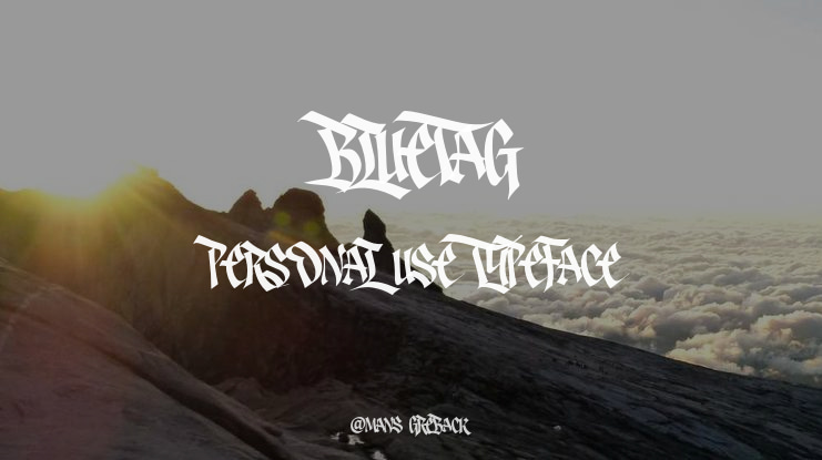 Bluetag PERSONAL USE Font Family