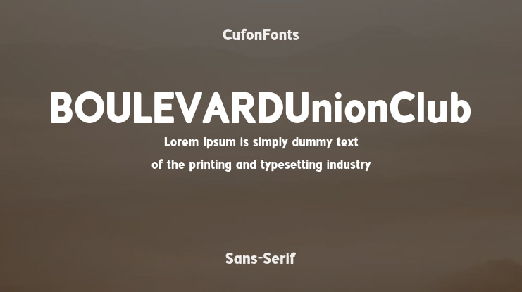 BOULEVARDUnionClub Font Family