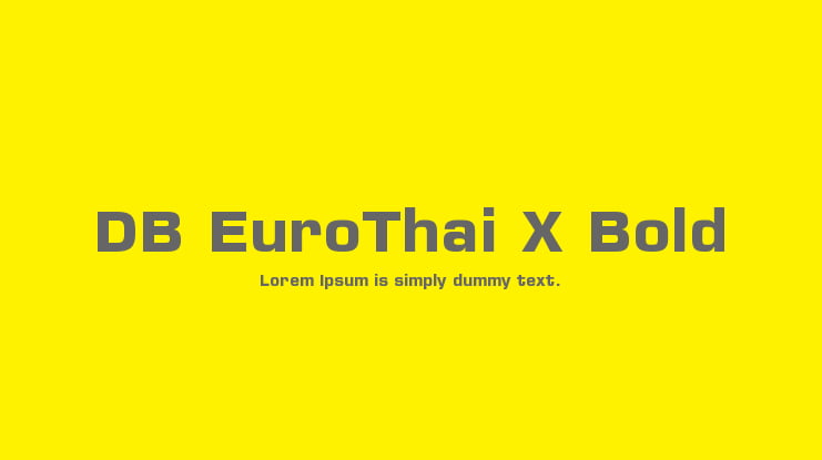 DB EuroThai X Bold Font