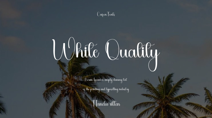 White Quality Font