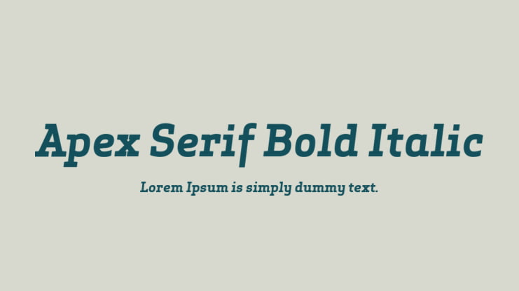 Apex Serif Bold Italic Font