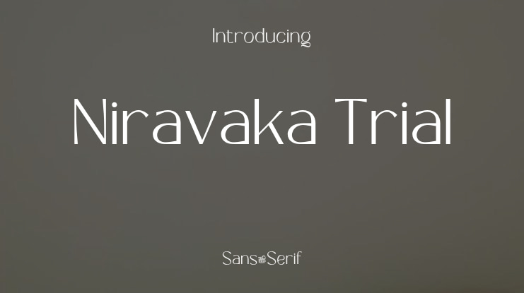Niravaka Trial Font