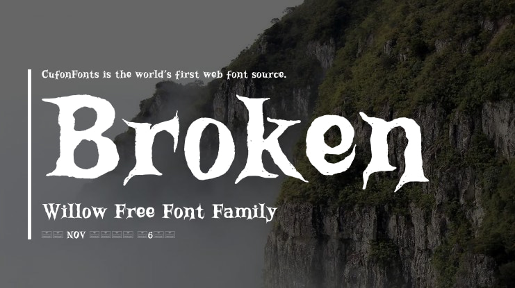 Broken Willow Free Font