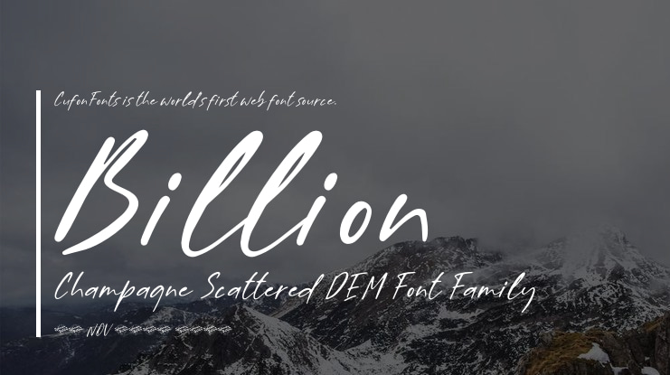 Billion Champagne Scattered DEM Font