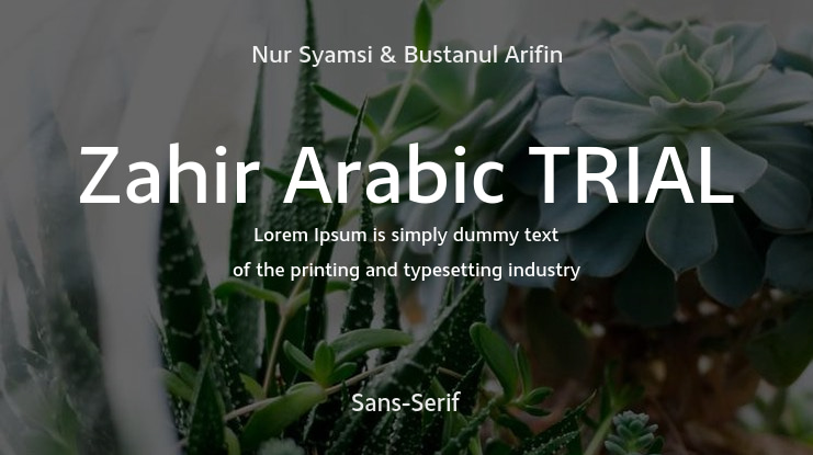 Zahir Arabic TRIAL Font