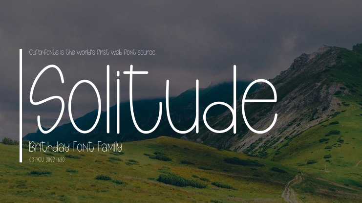 Solitude Brithday Font