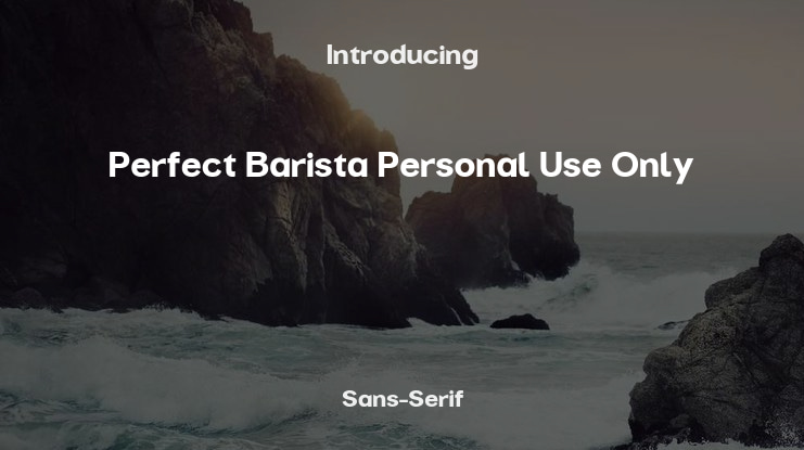 Perfect Barista Personal Use Only Font
