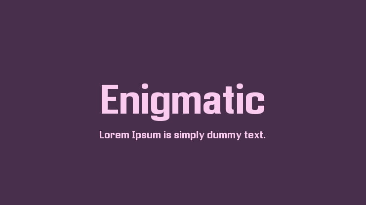 Enigmatic Font Family