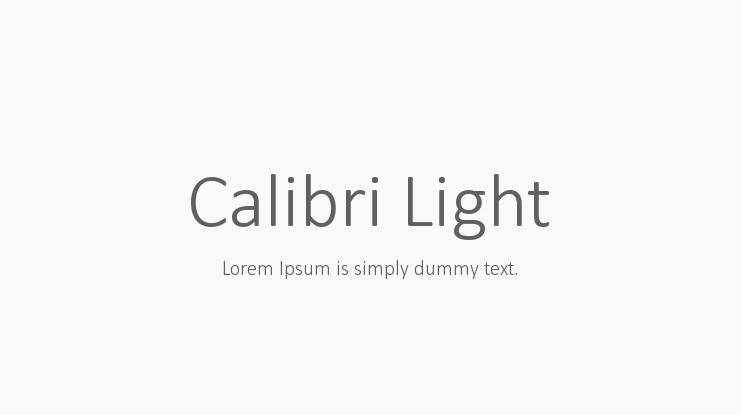 Calibri Light Font