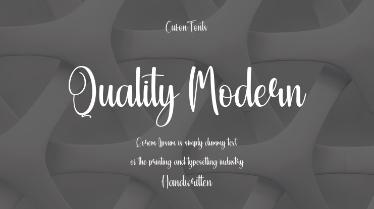 Quality Modern Font