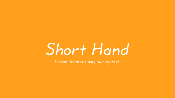 Short Hand Font