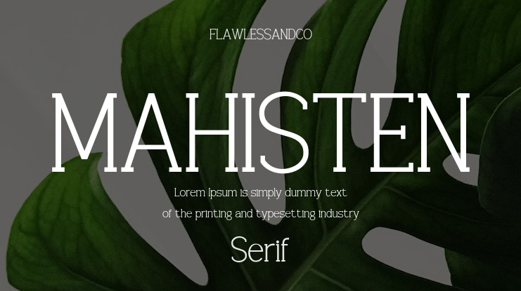 MAHISTEN Font