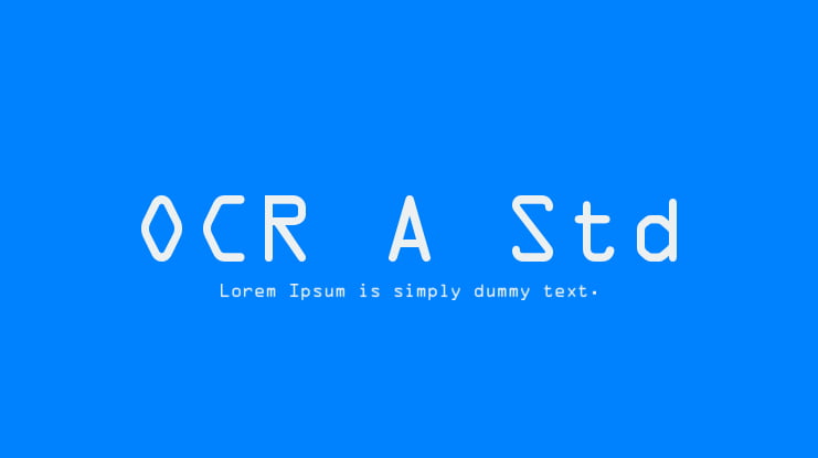OCR A Std Font