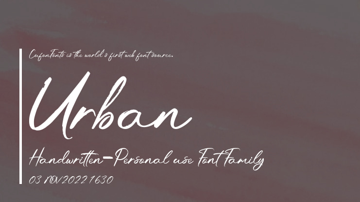 Urban Handwritten-Personal use Font