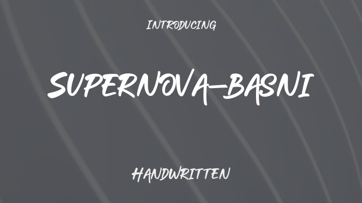 Supernova-basni Font