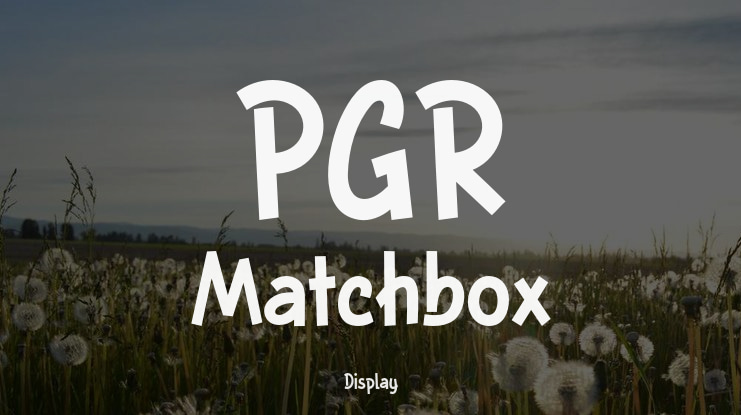 PGR Matchbox Font