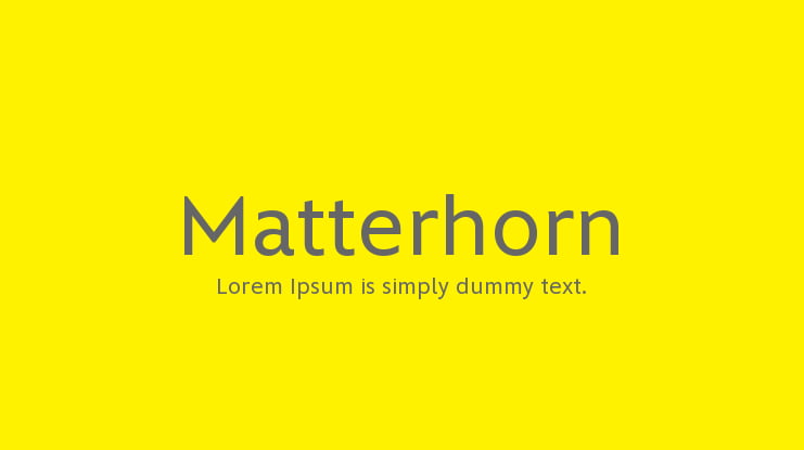 Matterhorn Font