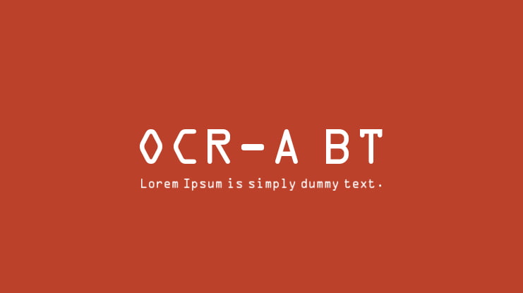OCR-A BT Font