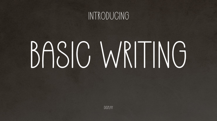 Basic Writing Font