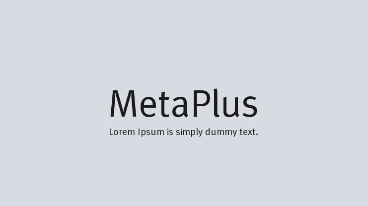 MetaPlus Font Family