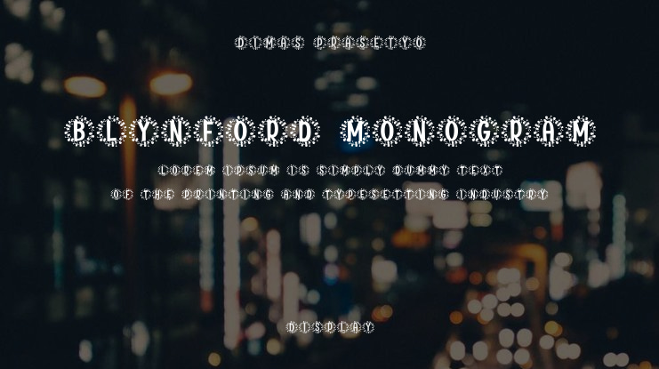Blynford Monogram Font