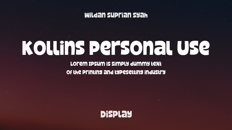 Kollins Personal Use Font