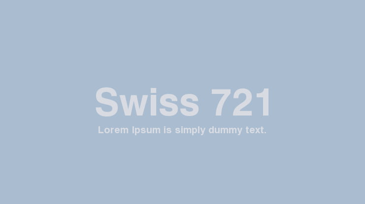 Swiss 721 Font Family