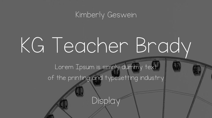 KG Teacher Brady Font