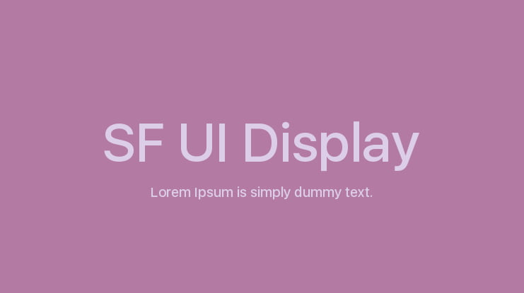 SF UI Display Font Family
