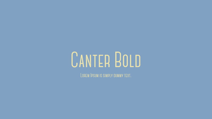 Canter Bold Font