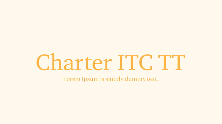 Charter ITC TT Font Family