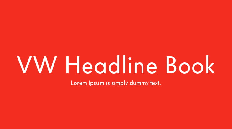 VW Headline Book Font