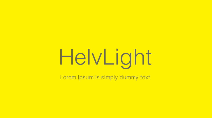 HelvLight Font