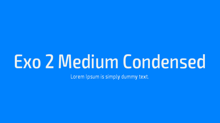 Exo 2 Medium Condensed Font Family