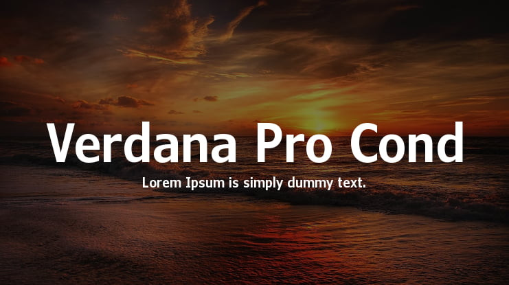 Verdana Pro Cond Font Family