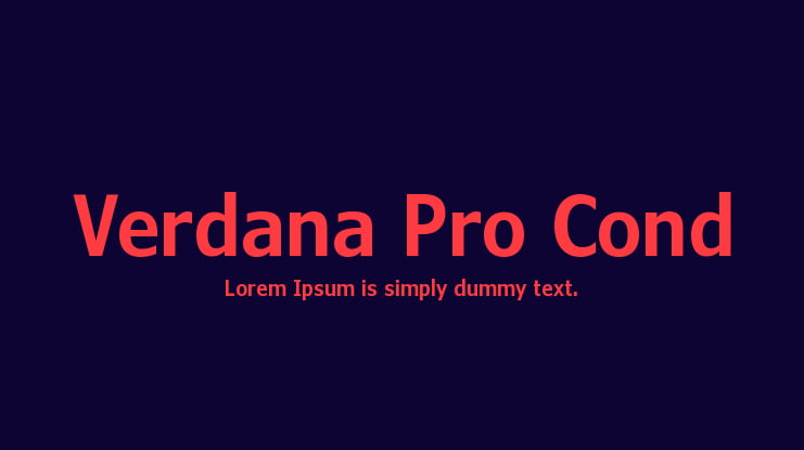 Verdana Pro Cond Font Family