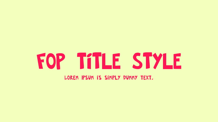 FOP Title Style Font