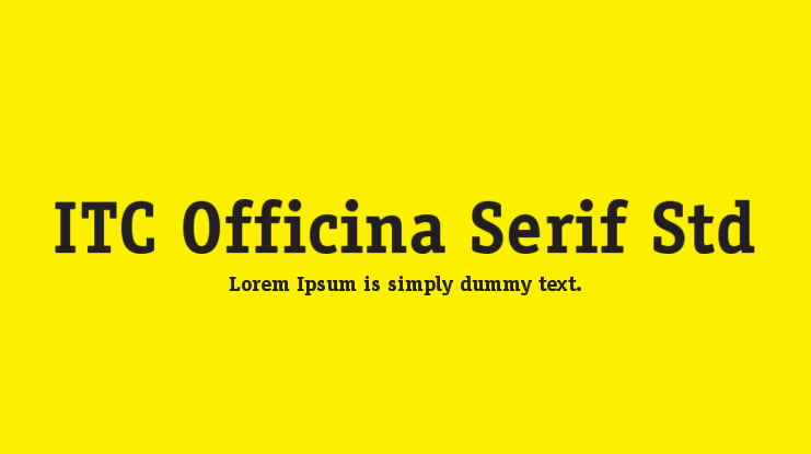 ITC Officina Serif Std Font Family