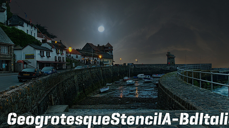 GeogrotesqueStencilA-BdItalic Font Family