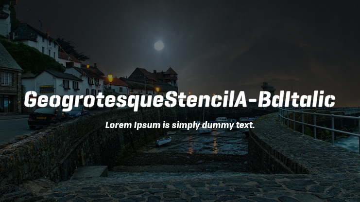 GeogrotesqueStencilA-BdItalic Font Family